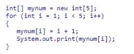 <strong>What is the output of the given code snippet?   </strong> A)2345 B)1234 C)1345 D)1111 <div style=padding-top: 35px> 