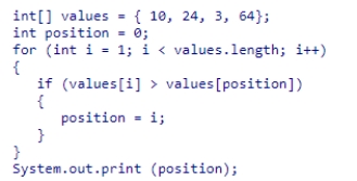 <strong>What will be printed by the statements below?   </strong> A)0 B)1 C)2 D)3 <div style=padding-top: 35px> 