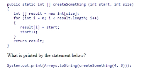Assume the method createSomething has been defined as follows: