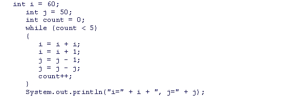 <strong>What are the values of i and j after the following code fragment runs? </strong> A)i = 1951, j = 0 B)i = 1951, j = 45 C)i = 65, j = 1 D)i = 65, j = 45