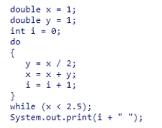 <strong>What is the output of the following code? </strong> A)1 B)2 C)3 D)4