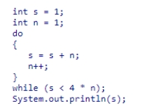 <strong>What is the output of the following loop? </strong> A)37 B)36 C)25 D)24