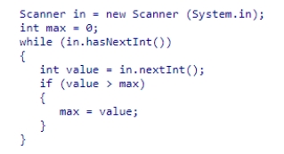 For which input values will the following loop not correctly compute the maximum of the values?