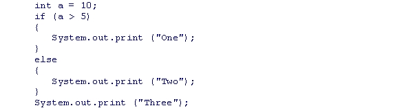 <strong>What is the output of the statements below? </strong> A)One B)OneThree C)TwoThree D)OneTwoThree