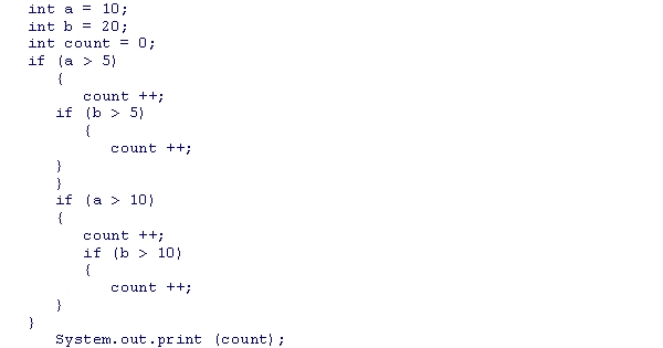 <strong>What is the output of the statements below? </strong> A)1 B)2 C)3 D)4