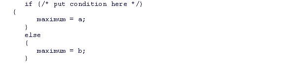 <strong>Which of the following conditions can be added to the code below so it will assign the larger value of two integer variables a and b to the integer variable maximum? </strong> A)a == b B)b > a C)a > b D)a.compareTo (b) > 0
