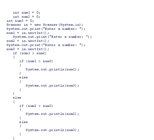 <strong>Assuming that a user enters 10, 20, and 30 as input values one after another, separated by spaces, what is the output of the following code snippet? </strong> A)0 B)10 C)20 D)30