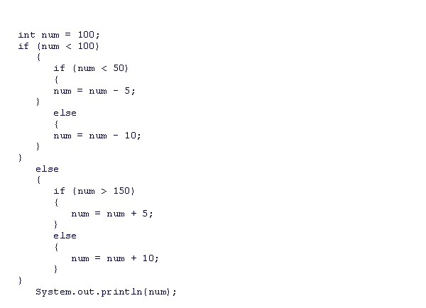 <strong>What is the output of the following code snippet? </strong> A)95 B)100 C)105 D)110