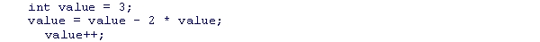 <strong>What is the value of the value variable at the end of the given code snippet? </strong> A)-2 B)0 C)2 D)4