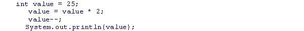 <strong>What is the output of the following code snippet? </strong> A)25 B)50 C)49 D)26