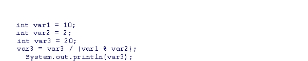 <strong>What is the output of the following code snippet? </strong> A)0 B)4 C)20 D)There will be no output due to a run-time error.