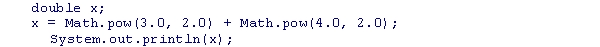 <strong>What is the output of the following code snippet? </strong> A)25.0 B)34 C)7.0 D)14