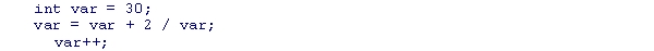 <strong>What is the value of the var variable at the end of the given code snippet? </strong> A)0 B)1 C)30 D)31