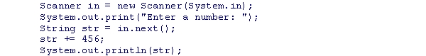What does the following statement sequence print if the user input is 123?