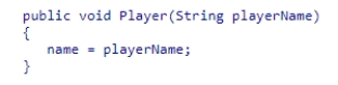 <strong>Consider the following code to declare a constructor for the Player class: Which statement is true? </strong> A)The code compiles successfully and results in the instantiation of a Player object when called. B)The code compiles successfully but results in a logic error in the code that calls the method. C)The code does not compile. D)The code compiles successfully but results in a run-time error in the code that calls the constructor.