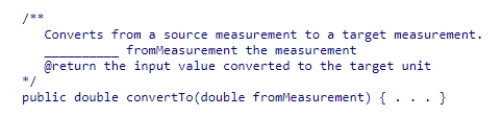 .Consider the following method comment and method header: Fill in the blank.