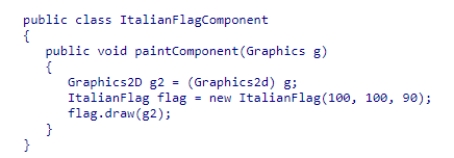 Consider the following code fragment from the Italian Flag program in How To 3.2: Which of the following statements is true?