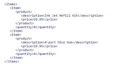 Given the following code, what will the XPath name(/items/item[2]/*[2]) generate?   A.price B.product C.description D.quantity<div style=padding-top: 35px> 