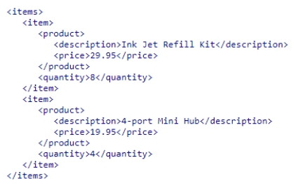 Given the following code, what will the XPath count(/items/*) generate? A.1 B.2 C.3 D.4