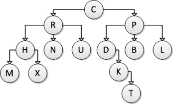 Consider the following tree diagram: What is the size of this tree? A.5 B.6 C.4 D.13