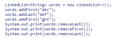 Consider the following code snippet:   What will this code print when it is executed? A.ghiabcdef B.defghiabc C.abcdefghi D.abcghidef<div style=padding-top: 35px> 