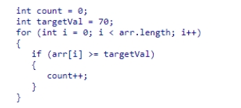 A portion of your program includes the loop shown in the code snippet below to examine the elements of an array arr: What can you conclude about the running time of this section of code? A.Its running time will be O(n log (n)). B.Its running time will be O(n2). C.Its running time will be O(n). D.Its running time will be O(log (n)).