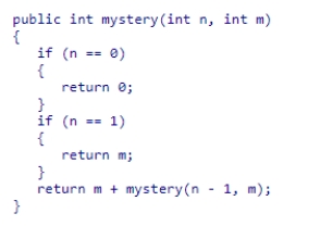 Consider the following recursive code snippet: What parameter values for n would cause an infinite recursion problem in the following method? A.all n with n < 0 B.n == 0 C.all n with n >= 0 D.n == 1