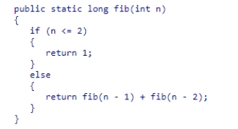 Consider the recursive version of the fib method from the textbook shown below: How many more recursive calls to fib will be made from the original call of fib(7) than from the original call of fib(6) (not counting the original calls)? A.2 B.10 C.5 D.1