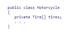 Consider the following code snippet: This code is best described as an example of ____. A.Inheritance. B.Aggregation. C.Polymorphism. D.Association.