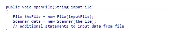 Select an appropriate expression to complete the header for the method below.