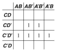Sketch the gated circuits associated with each of the following Boolean expressions. Write the reduced expression for the following Karnaugh map.