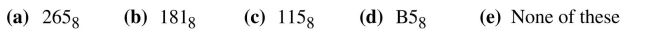 Find the octal equivalent for each of the following decimal numbers. 181  <div style=padding-top: 35px> 
