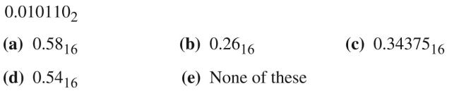 Find the hexadecimal equivalent for each of the following binary numbers.  <div style=padding-top: 35px> 