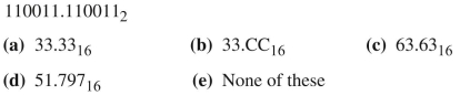 Find the hexadecimal equivalent for each of the following binary numbers.  <div style=padding-top: 35px> 