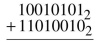 Add the following binary numbers.