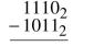 Perform the following binary subtractions.