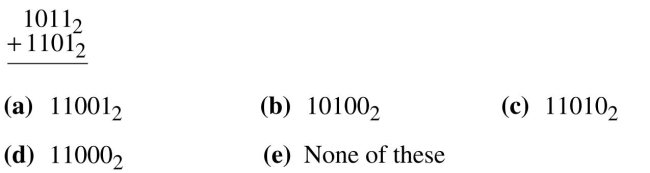 Add the following binary numbers.