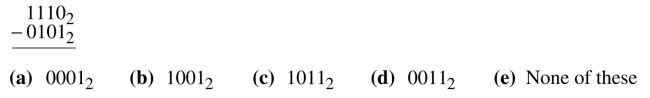 Perform the following binary subtractions.