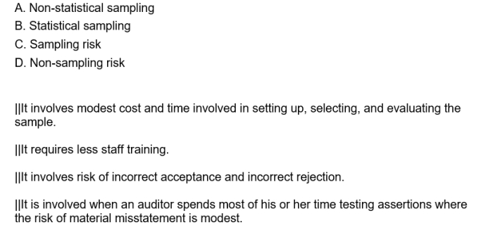 In the given table, match the concepts related to sampling on the left with their details on the right.
