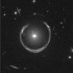 <strong>The phenomenon pictured in the figure below is an example of  </strong> A) a supernova remnant. B) a black hole. C) gravitational lensing. D) a gamma-ray burst. E) gravitational waves. <div style=padding-top: 35px> 