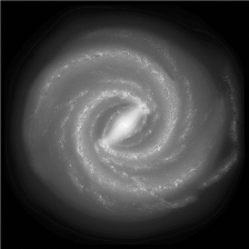 <strong>Somebody shows you the picture in the figure below and comments that it is the most recent photo of the Milky Way taken with an instrument aboard a spacecraft that has just recently left the boundaries of our home galaxy and is on its way to Andromeda. You would immediately react by saying: This cannot be the Milky Way because </strong> A) we live in an elliptical galaxy. B) our galaxy does not have a bar. C) the Sun is at the very center of the galaxy. D) the Milky Way is way too big for a spacecraft to go that far. E) all galaxies in the universe are identical and therefore we cannot be so sure this is the Milky Way.