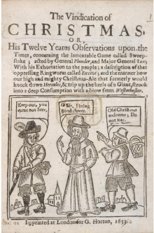 <strong> This anti-Puritan woodcut is critical of the Puritan cultural belief that .</strong> A) Christmas should acknowledge the birth of Christ B) nonreligious traditional Christmas customs should be outlawed C) drunkenness and joy were essential in celebrating Christmas D) Christmas should be celebrated with neighboring Indian tribes