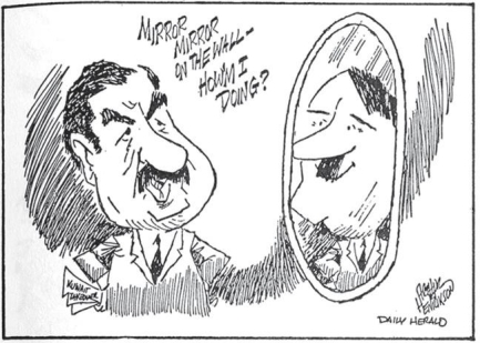 <strong> Based on the information found in this cartoon, Iraqi dictator Saddam Hussein was compared to German Führer Adolf Hitler because they both .</strong> A) committed atrocities against their own people B) invaded sovereign nations through expansionist drives C) rebuilt their war-torn homelands and sought revenge on their oppressors D) actively tried to acquire nuclear arms