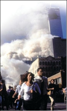 <strong> How do both the photograph of the 9/11 attacks on the World Trade Center and Clay Bennett's 2002 Pulitzer Prize-winning cartoon criticizing the 2001 Patriot Act address a familiar wartime dilemma?</strong> A) The government had to determine how to protect the nation against enemy agents operating on American soil while safeguarding the privacy rights of Americans at the same time. B) The government had to address criticism that it had failed to prevent the 9/11 attacks and justify why it arrested many Arabs and Muslims in response to this attack. C) The government had to develop new safety measures to protect the American public while also permitting torture as an interrogation tactic on captured suspects. D) The government had to establish new measures for gathering intelligence in order to prevent domestic attacks while simultaneously deciding if search warrants for Internet and phone records were constitutional.