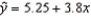 A simple linear regression equation is given by .The point estimate of y when x = 4 is 20.45.