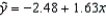 Given the least squares regression line , and a coefficient of determination of 0.81, the coefficient of correlation is: