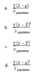 Which of the following is the formula for the population variance?