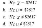 Which of the following could be an appropriate alternative hypothesis for a statistical test concerning the mean income of 17-year old males?