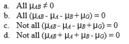 11-77 The alternative hypothesis for the interaction of factors A and B in a 3 × 4 between-subjects analysis of variance is H1:.