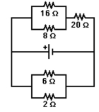 For the circuit shown in the figure, the current in the 8.0-Ω resistor is 0.50A. What is the current in the 2.0-Ω resistor? All the numbers shown are accurate to two significant figures.
